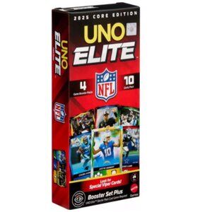 2025 UNO Elite NFL Core Edition Game Booster Set Plus w 4 Packs 40 cards NEW